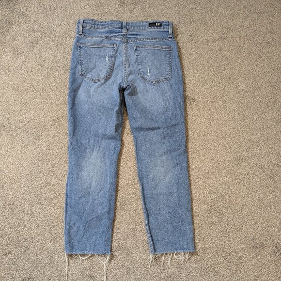 KUT Rachel Fab Ab Mom Jean; High Rise Distressed Cut-Off Jeans; Size 6 - Picture 2 of 4